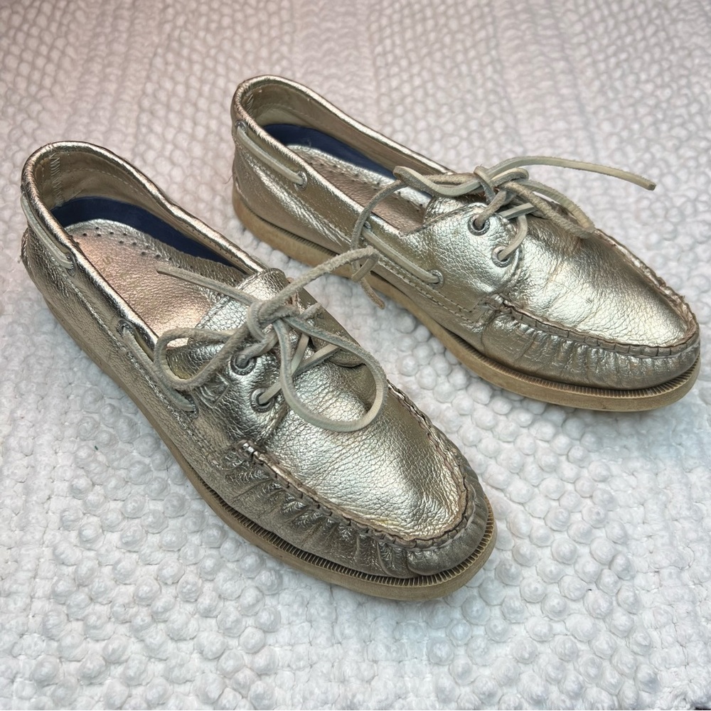 Sperry Metallic Gold Boat Shoes